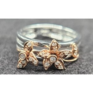 9ct white and rose gold ring