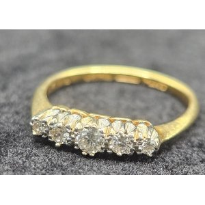 antique 5 stone diamond ring