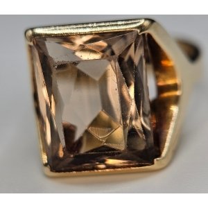 vintage smokey quartz 9ct ring