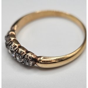antique 18ct 5 stone old cut diamond ring