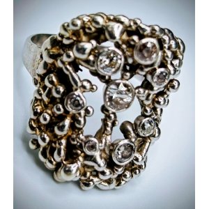 9ct handmade diamond ring