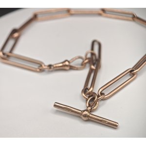 Antique 9ct T-Bar Trumbone Necklace